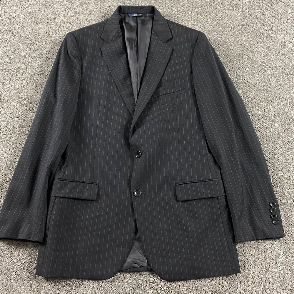 Brooks Brothers 1818 Fitzgerald Estrato Sport Coat Blazer 39R Gray Pinstripe